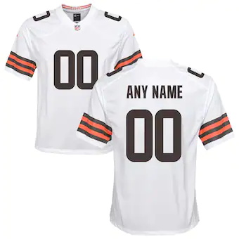 youth nike cleveland browns white custom game jersey_pi3895